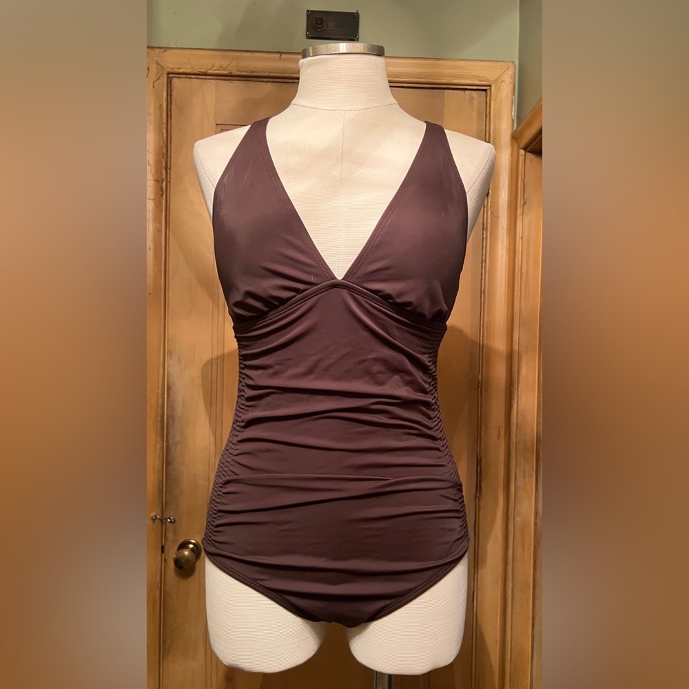 JANTZEN one piece brown swimsuit 14